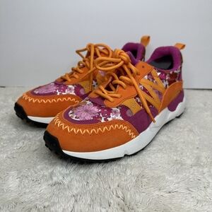 Chelsea & Violet Sneakers in Orange and Pink Floral